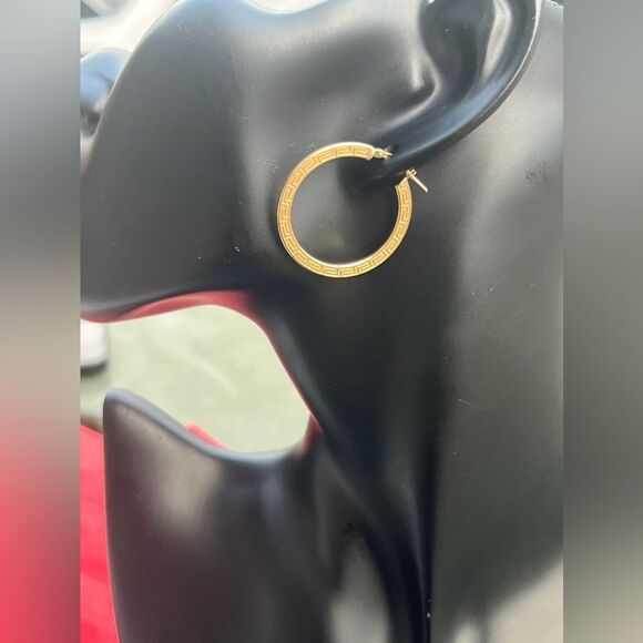 18k Gold Plated Sterling Silver Hoop Earrings - Picture 5 of 7